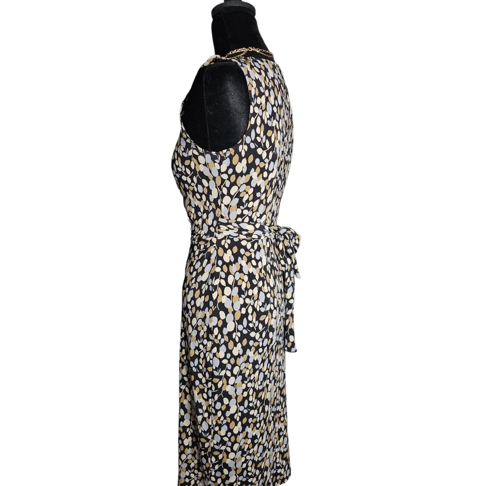 BCBGMaxAzria Black and Cream Patterned Midi Dress - Picture 3 of 5